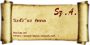 Szász Anna névjegykártya